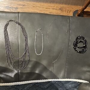 Elegant Silver and Black Jewelry Set